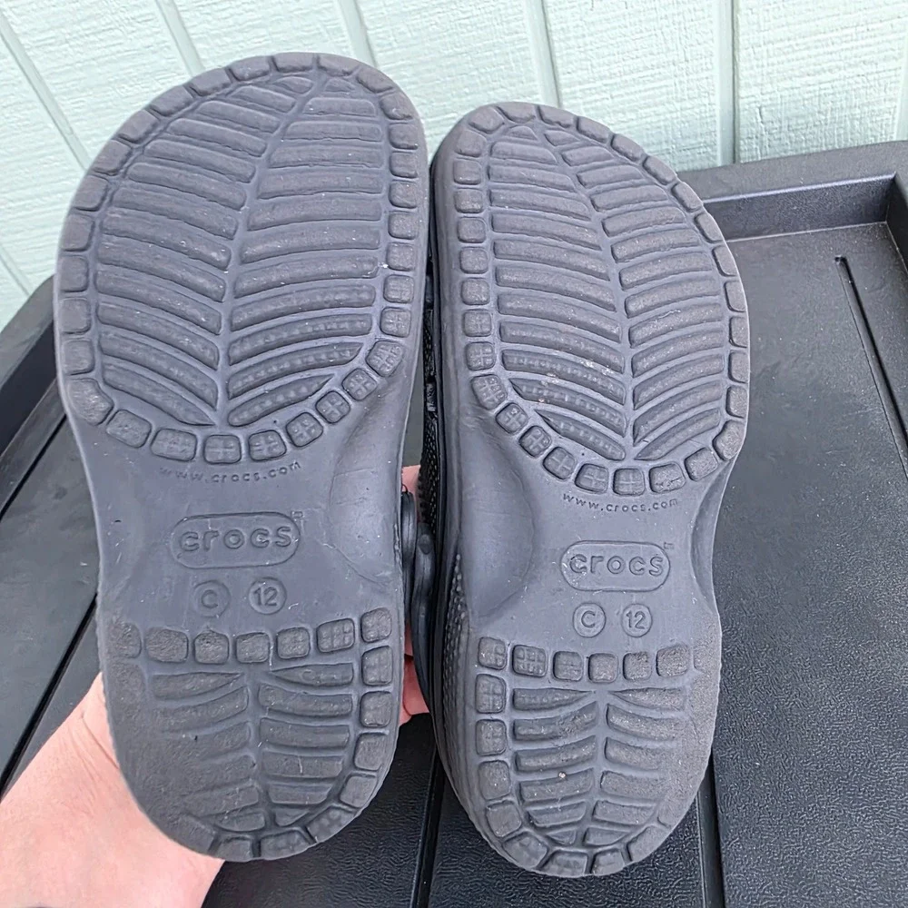 Crocs Kids Classic Clog Black Slip On Water Shoes Size C12